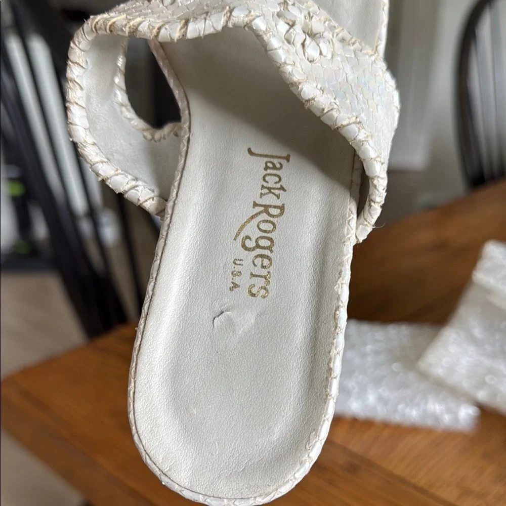 Jack Rogers Whipstitches Kitten Heel Thong Sandals SZ 6 - Picture 8 of 16